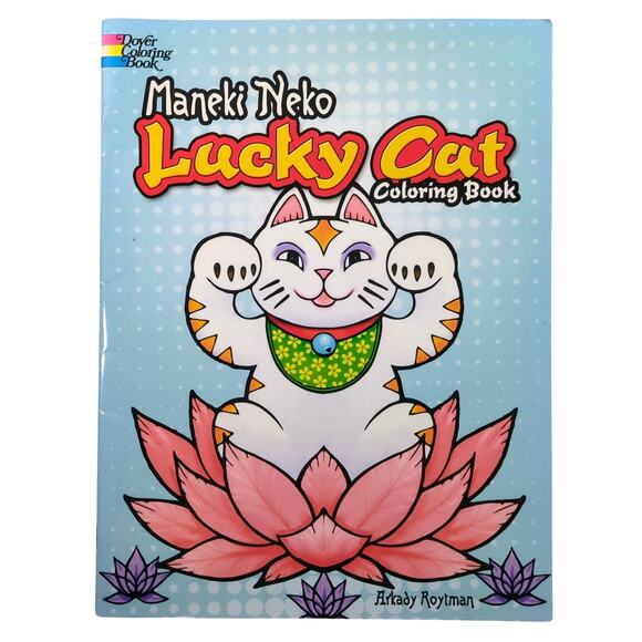 Maneki Neko Lucky Cat Coloring Book Dover New and Unused Kawaii Japan - Picture 1 of 4